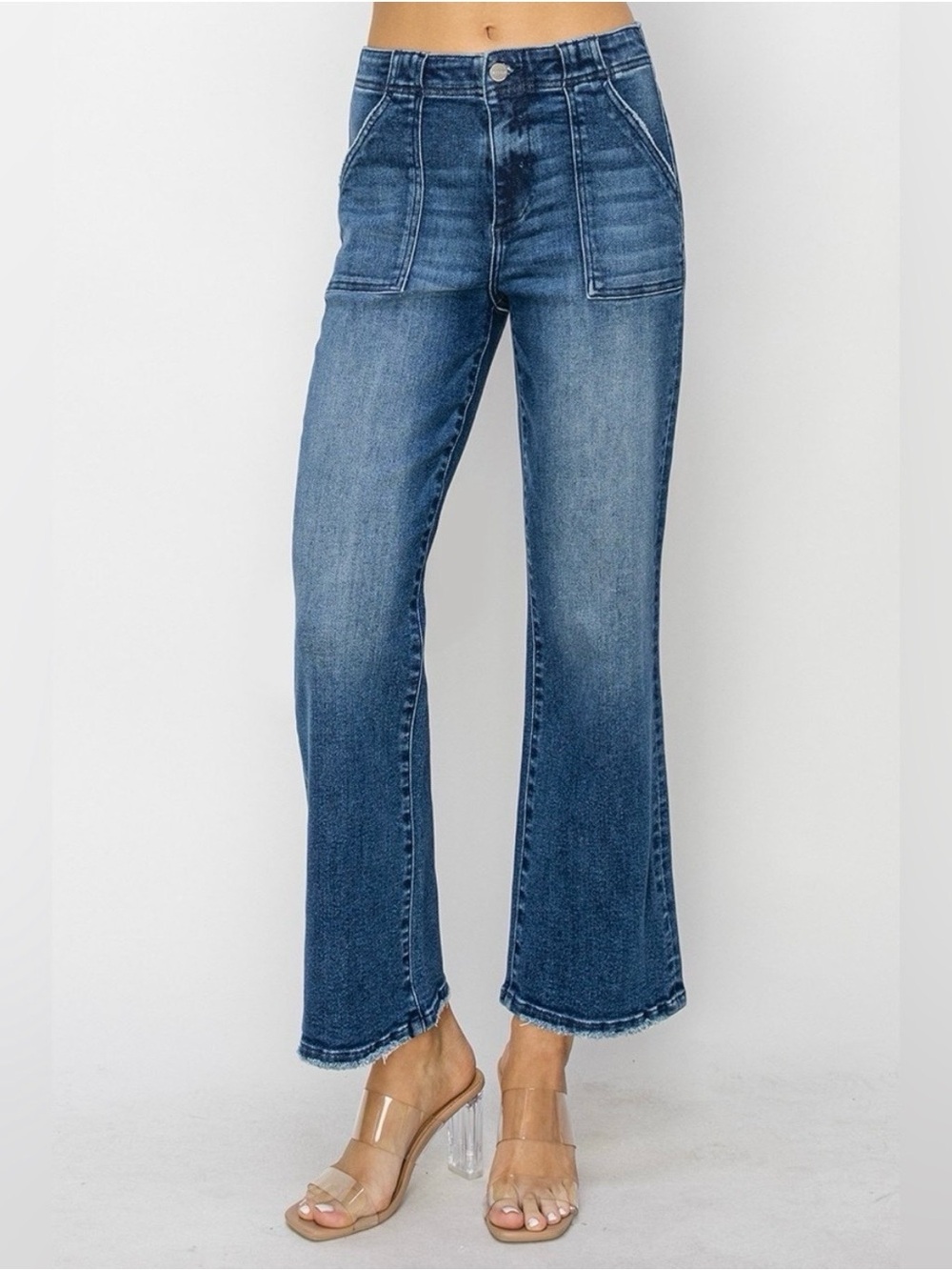 Risen High Rise Patch Pocket Ankle Flare